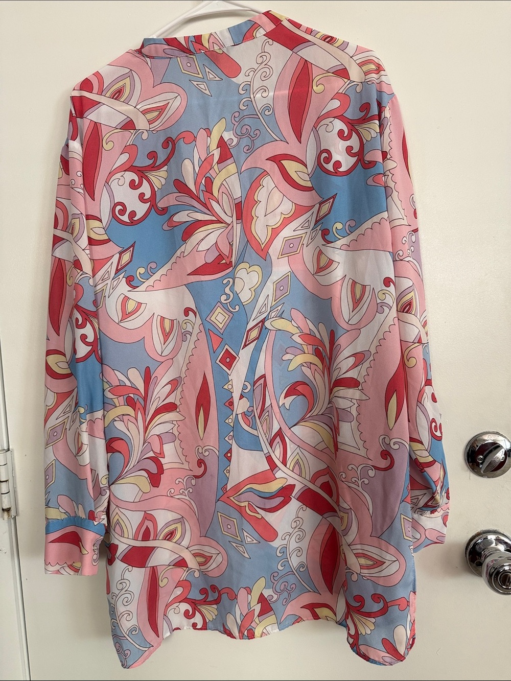 Zac & Rachel Multicolor Paisley Print Blouse - Pink & Blue - Picture 3 of 6